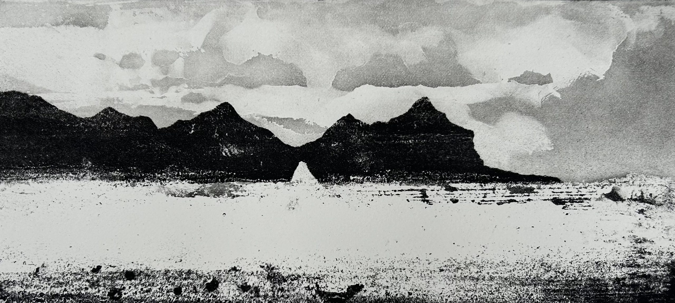 Thornwick Bay, limited edition etching by Jason Hicklin RE