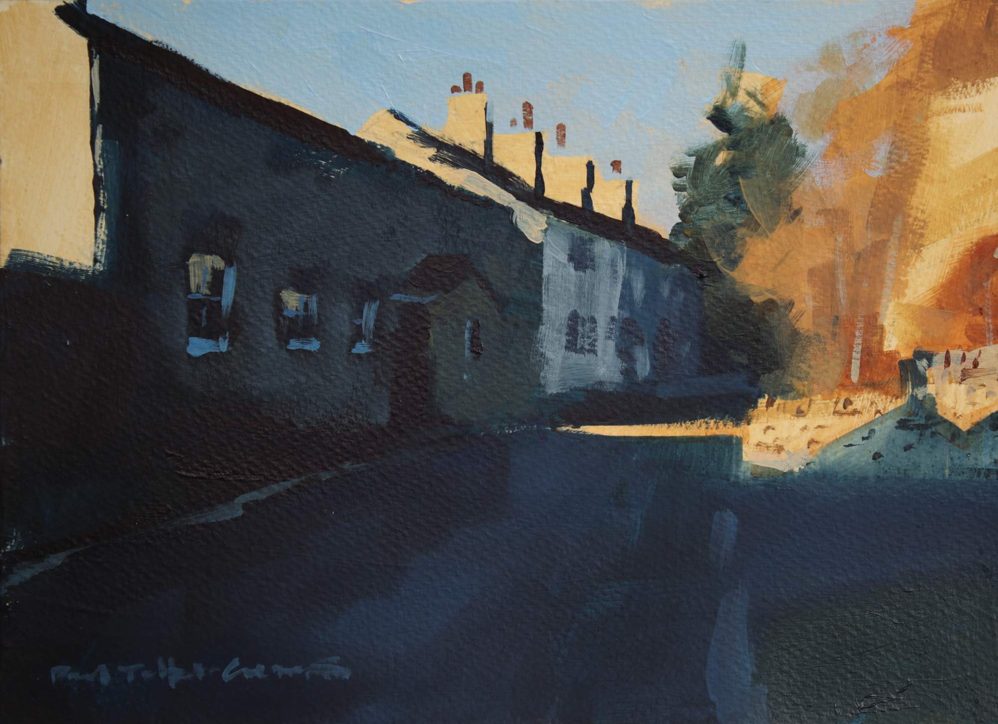 Last Light At Malham, original painting by Paul Talbot-Greaves RI