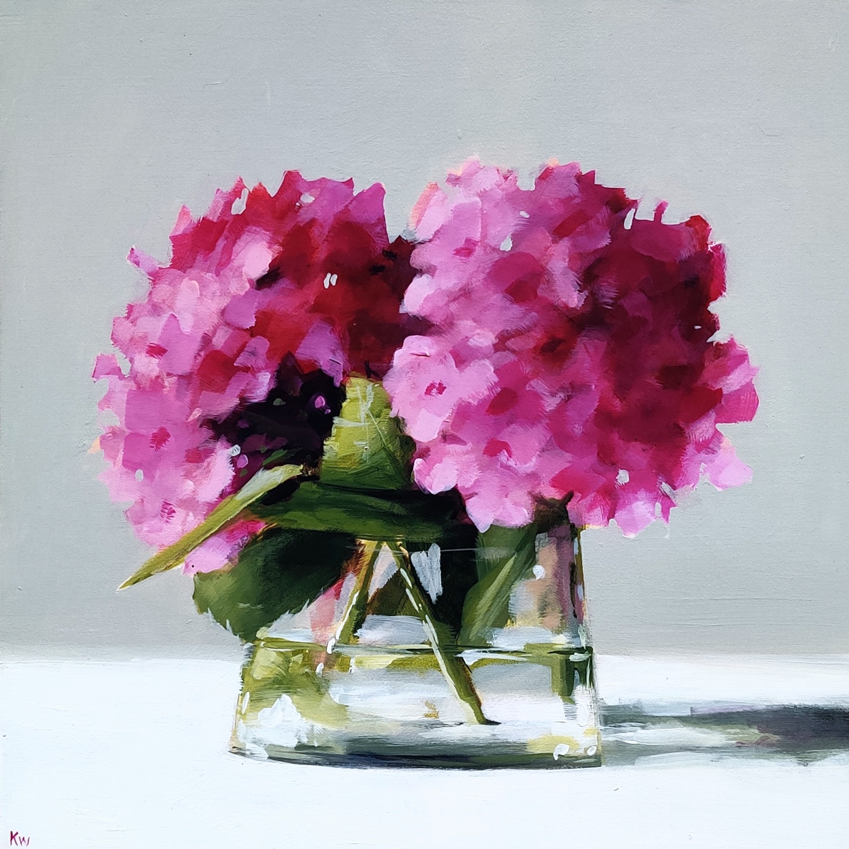 Couple of Hydrangeas, original painting by Kirsty Whyatt