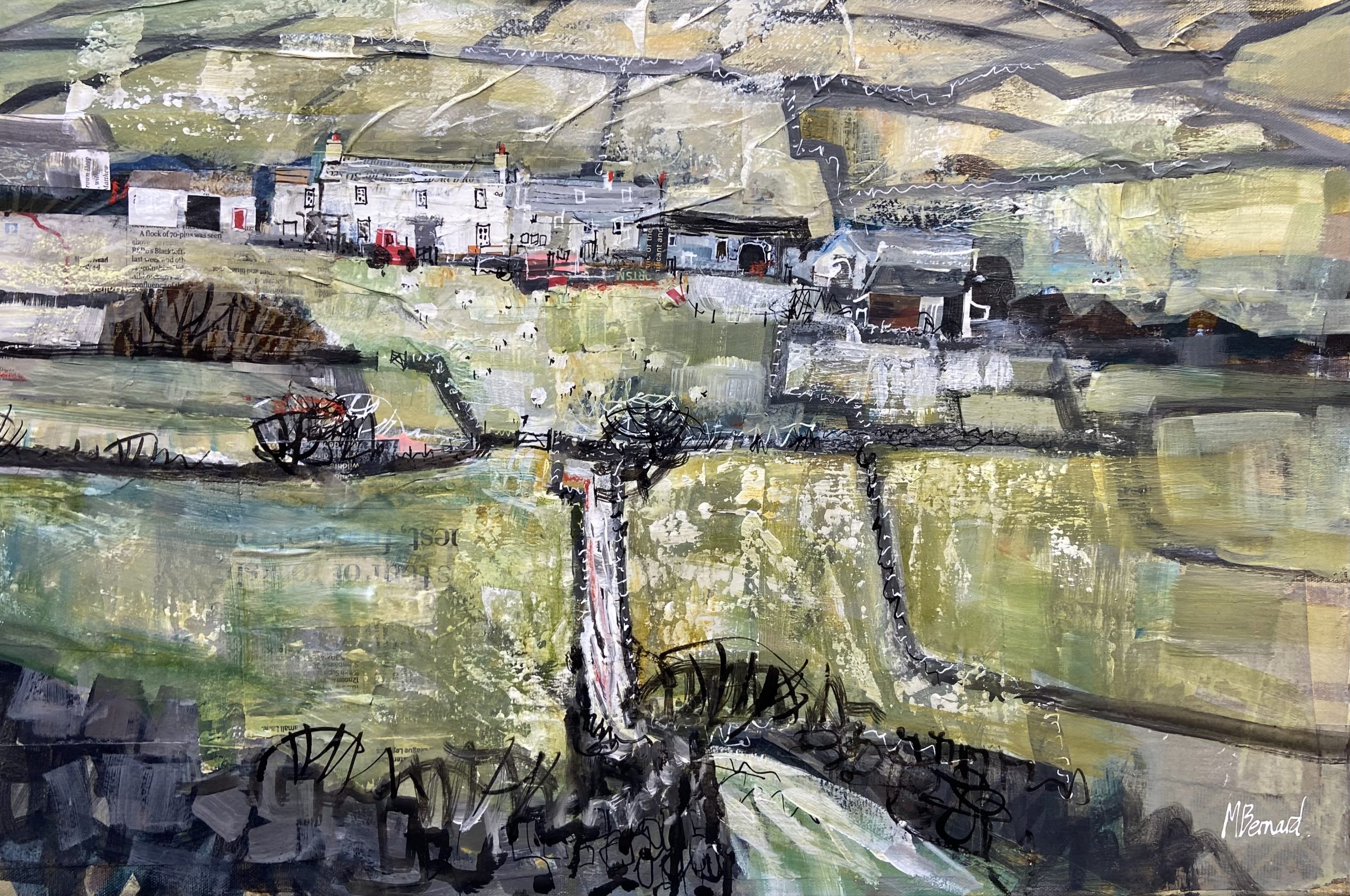 Remote Farmstead, original painting by Mike Bernard RI