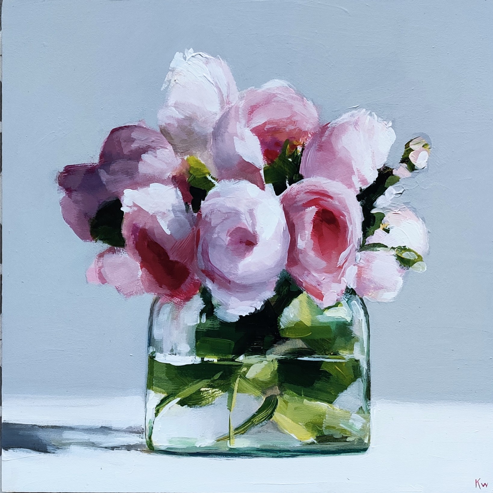 Jar of Roses, original painting by Kirsty Whyatt