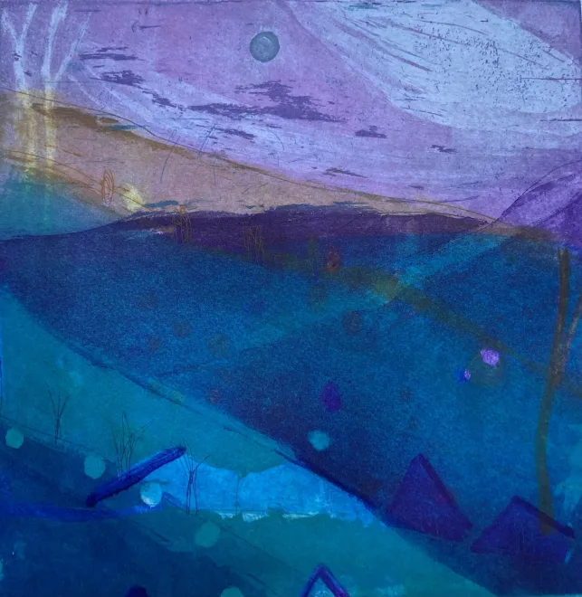 The Silent Moon, etching by Louise Davies RE