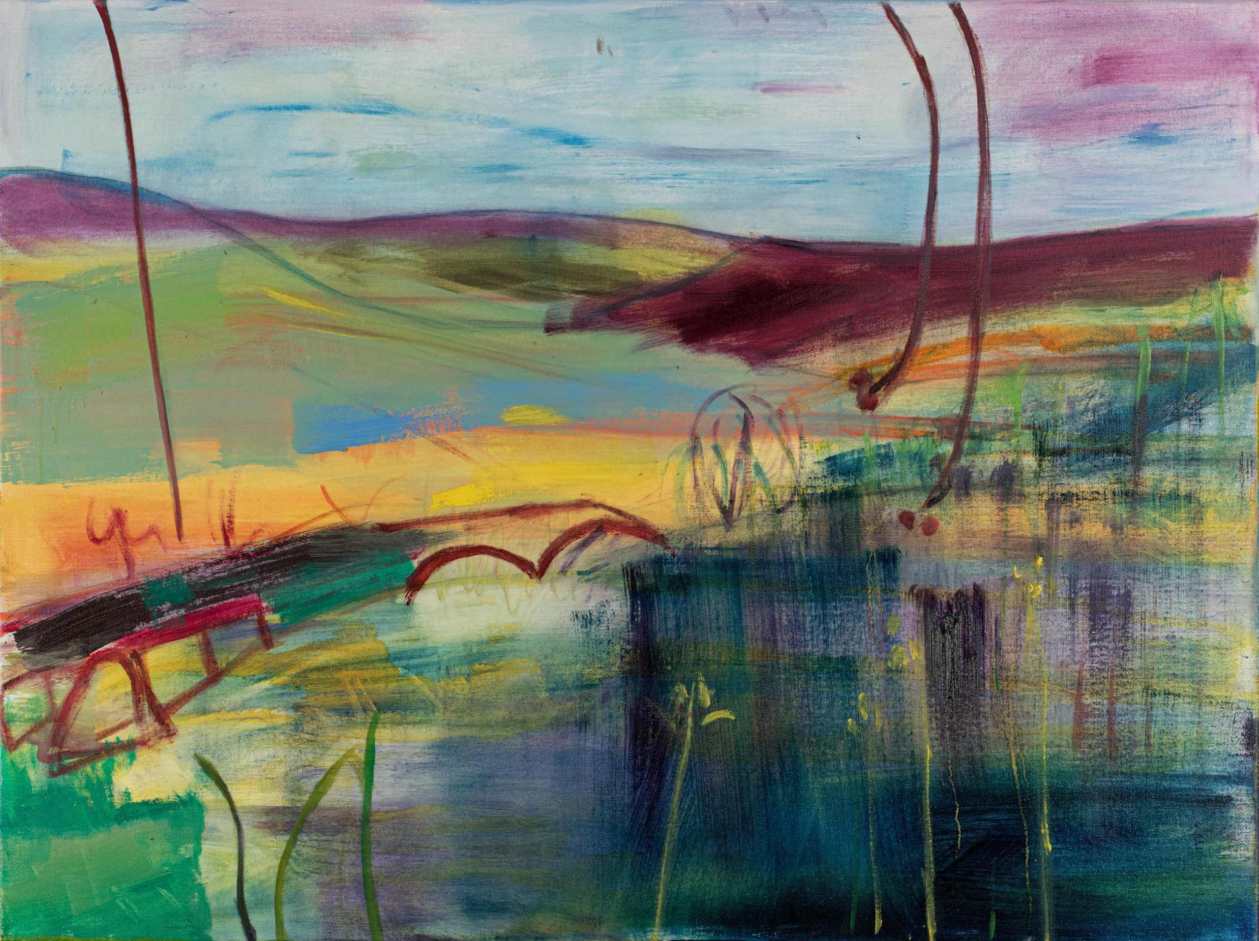 Summer on the Moors, original painting by Louise Davies RE