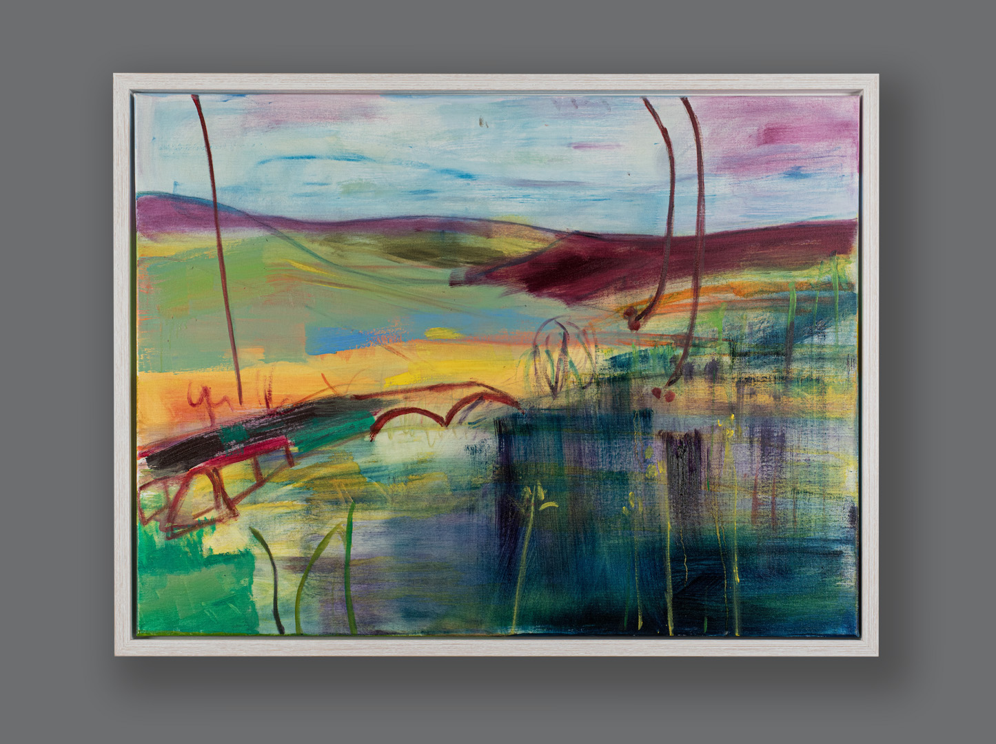 Summer on the Moors, original painting by Louise Davies RE, framed