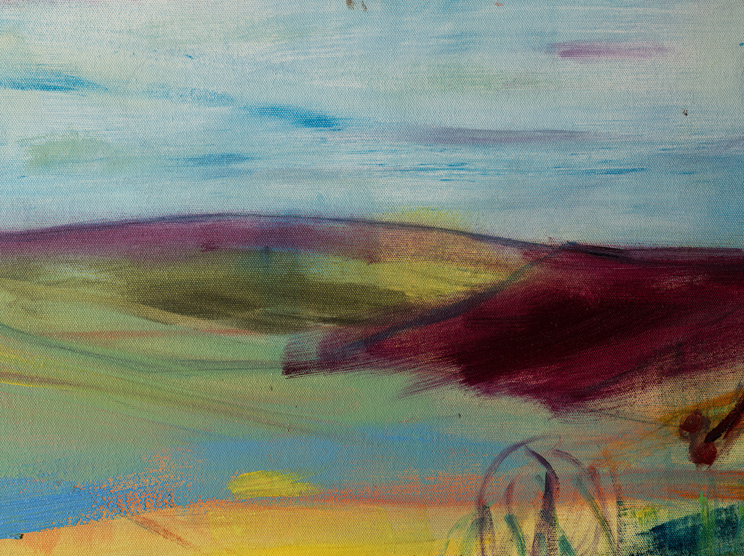 Detail 3 of Summer on the Moors, original painting by Louise Davies RE