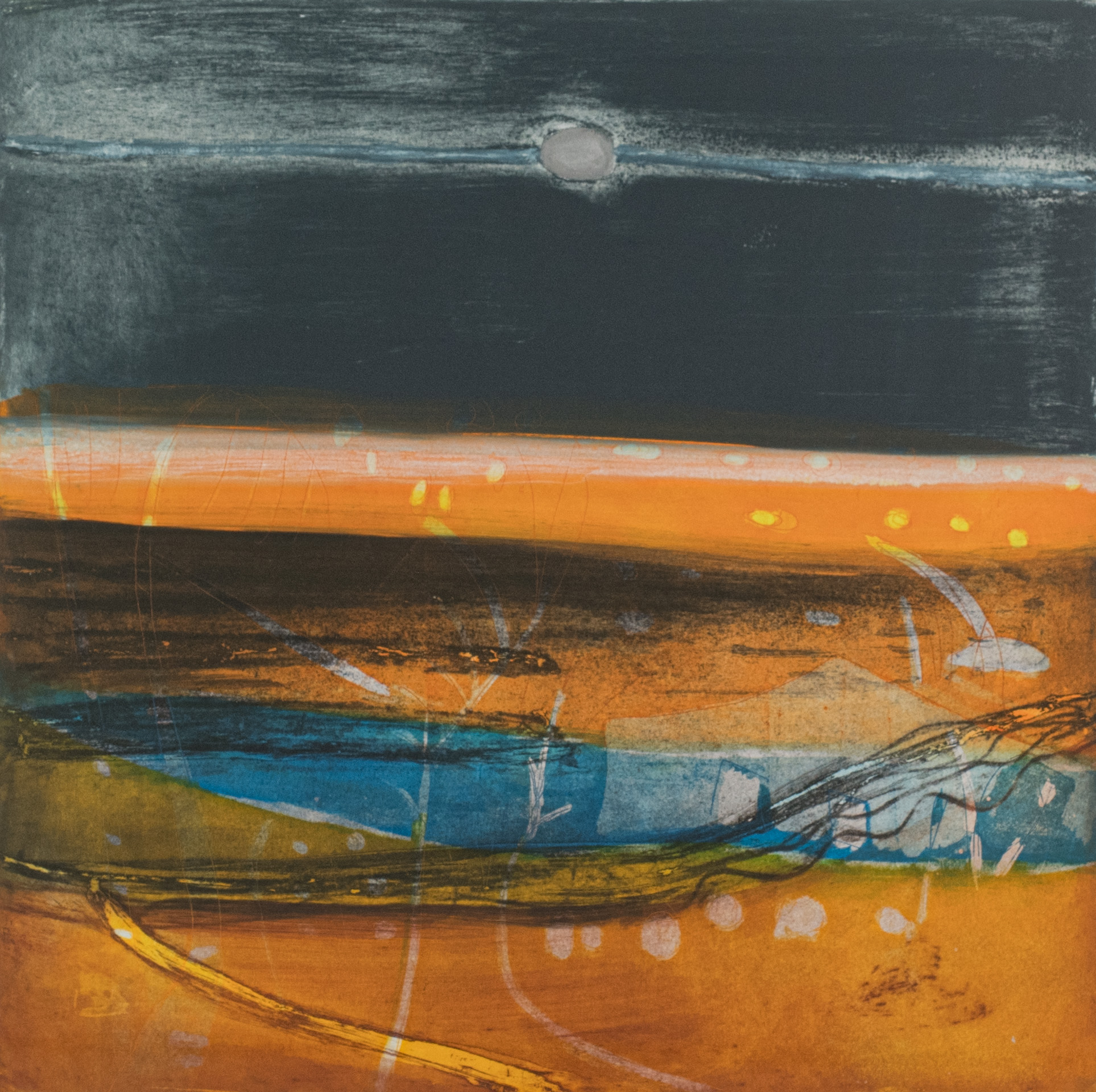 Moonlight Nocturne, limited edition etching by Louise Davies RE