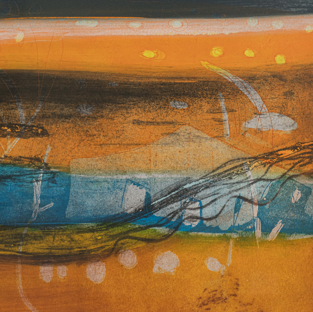 Detail of Moonlight Nocturne, limited edition etching by Louise Davies RE
