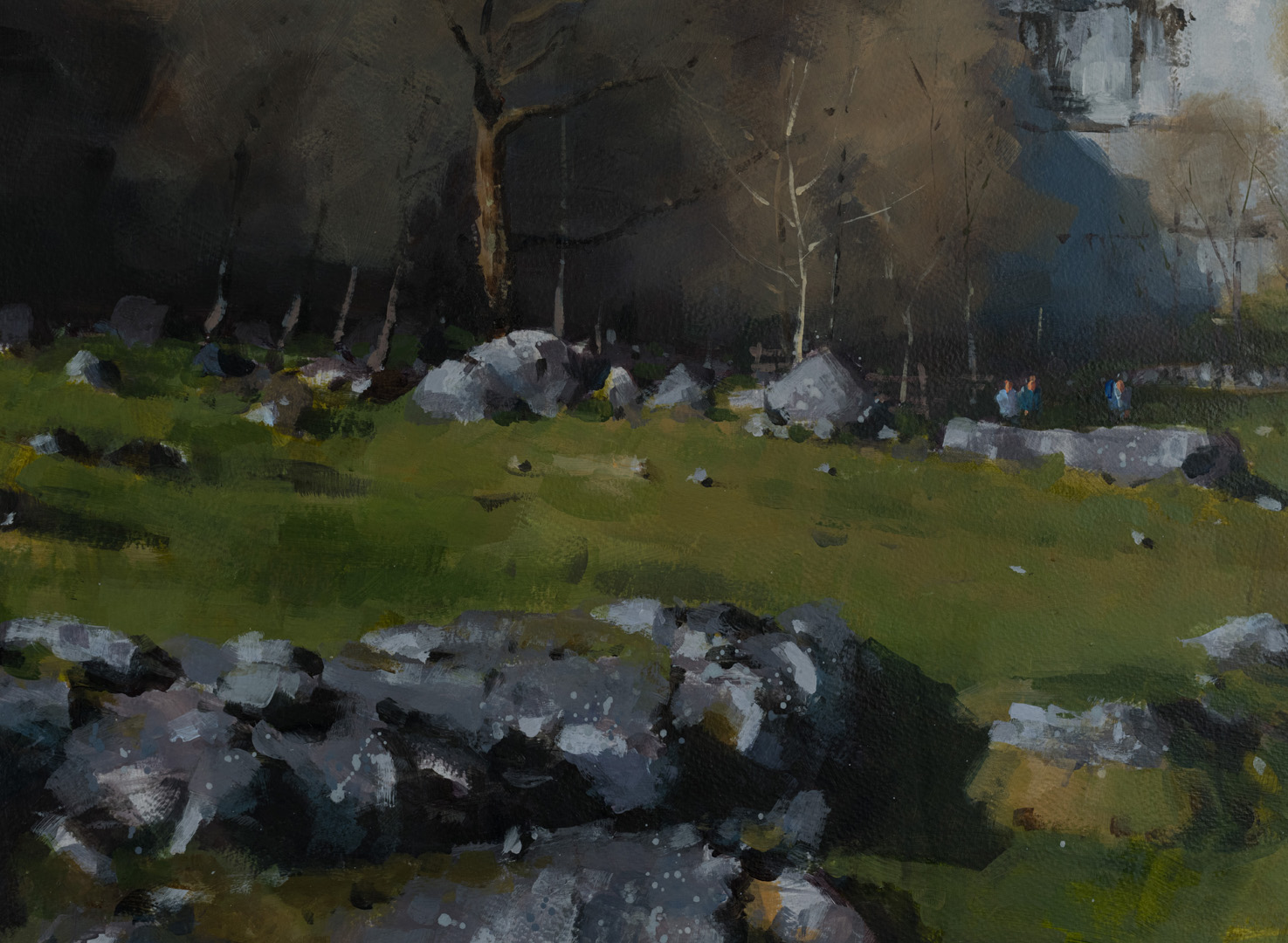 Detail of Leaving the Cove, original painting by Paul Talbot-Greaves RI