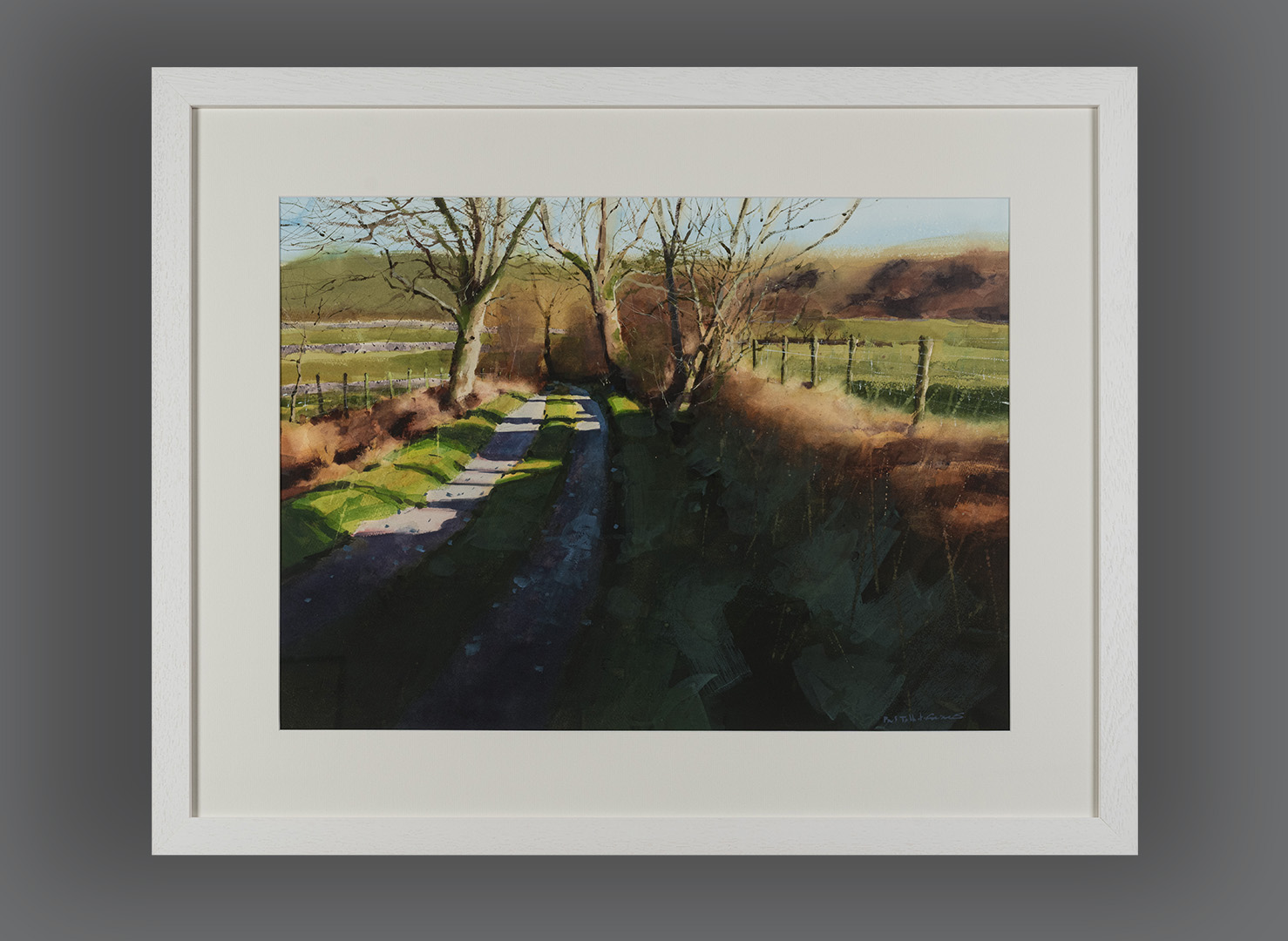A January Walk Through Malhamdale, original painting by Paul Talbot-Greaves RI, framed