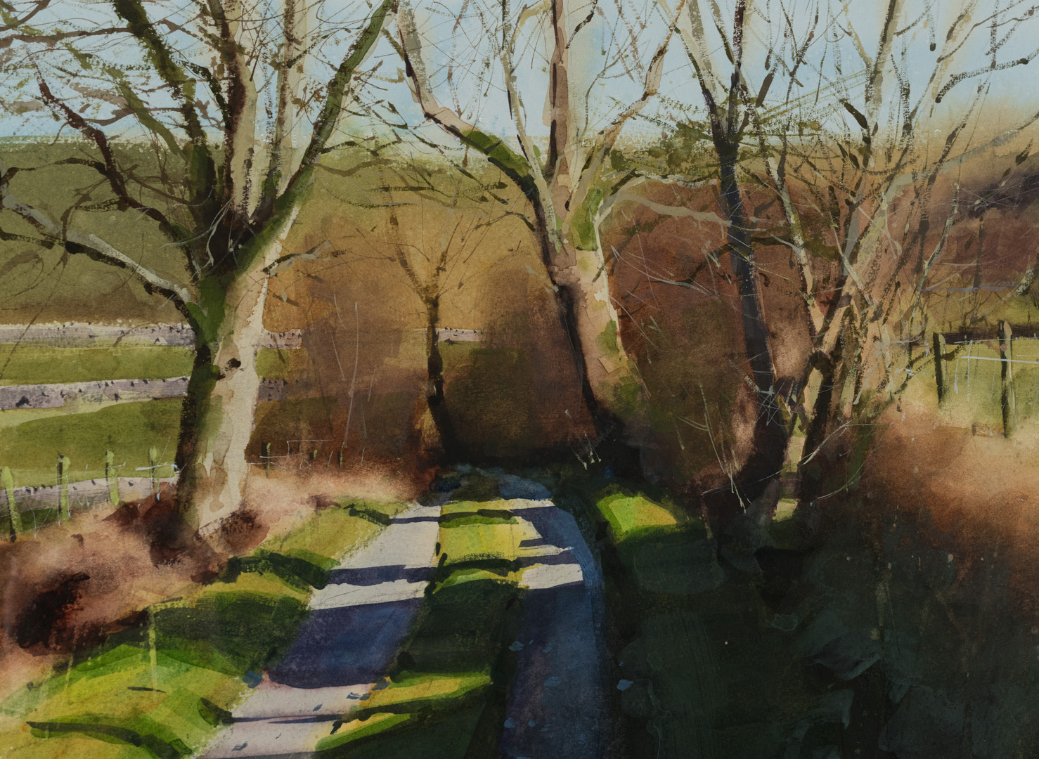 Detail of A January Walk Through Malhamdale, original painting by Paul Talbot-Greaves RI