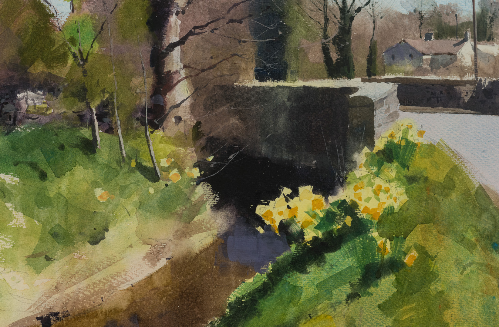 Detail of Spring Trees and Daffs, original painting by Paul Talbot-Greaves RI Detail of Spring Trees and Daffs, original painting by Paul Talbot-Greaves RI