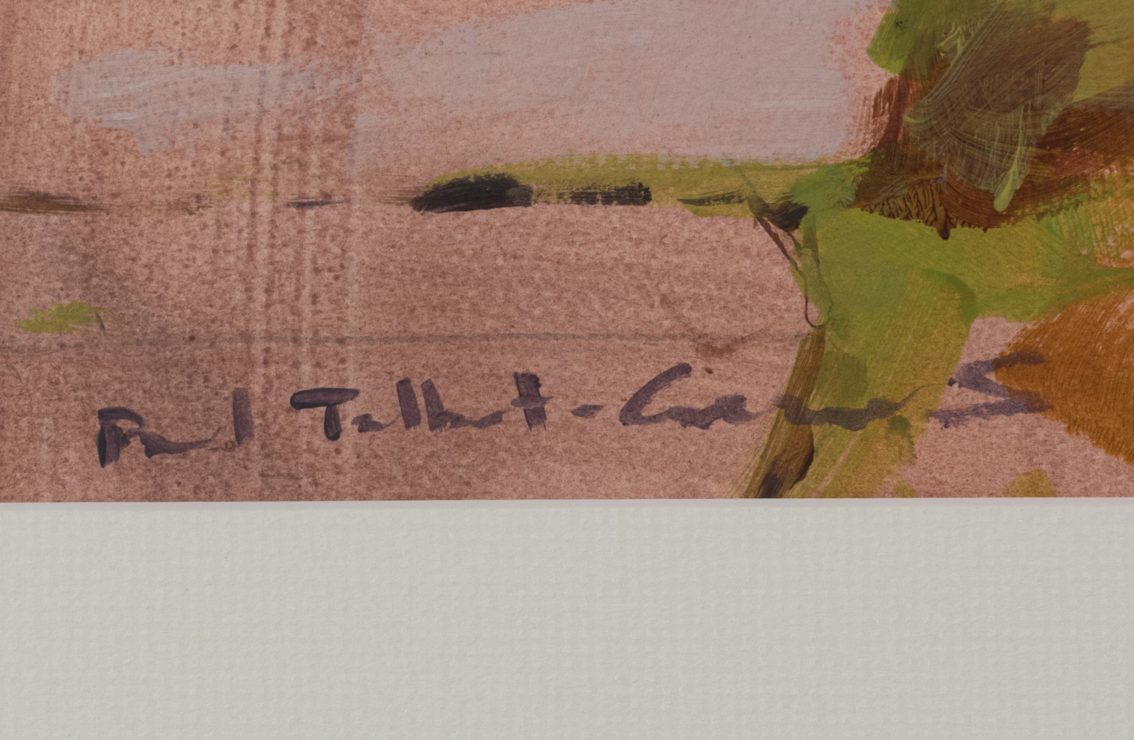 Signed detail of A Damp Day, original painting by Paul Talbot-Greaves RI