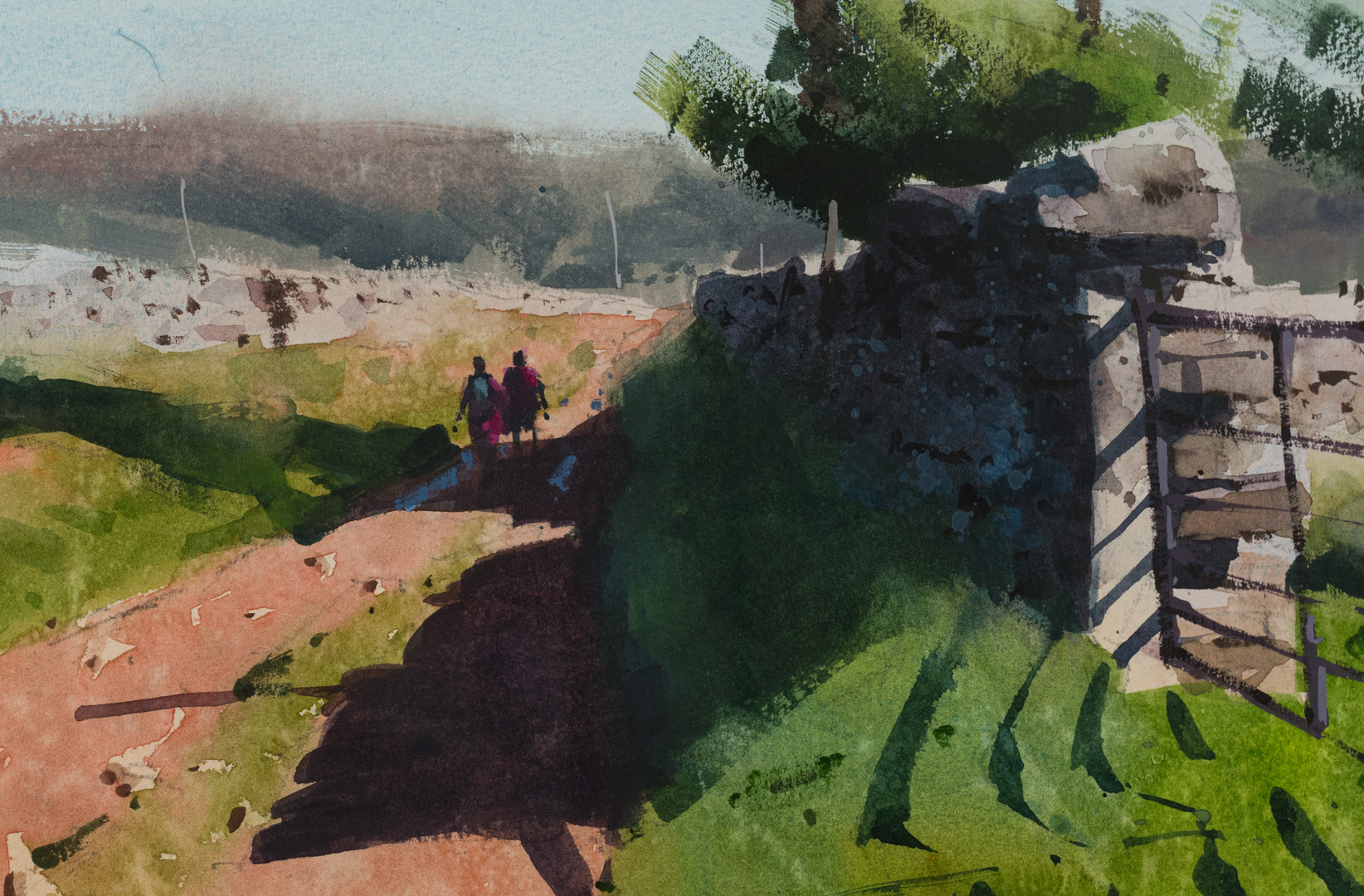 Detail of En Route For Pateley Bridge, original painting by Paul Talbot-Greaves RI