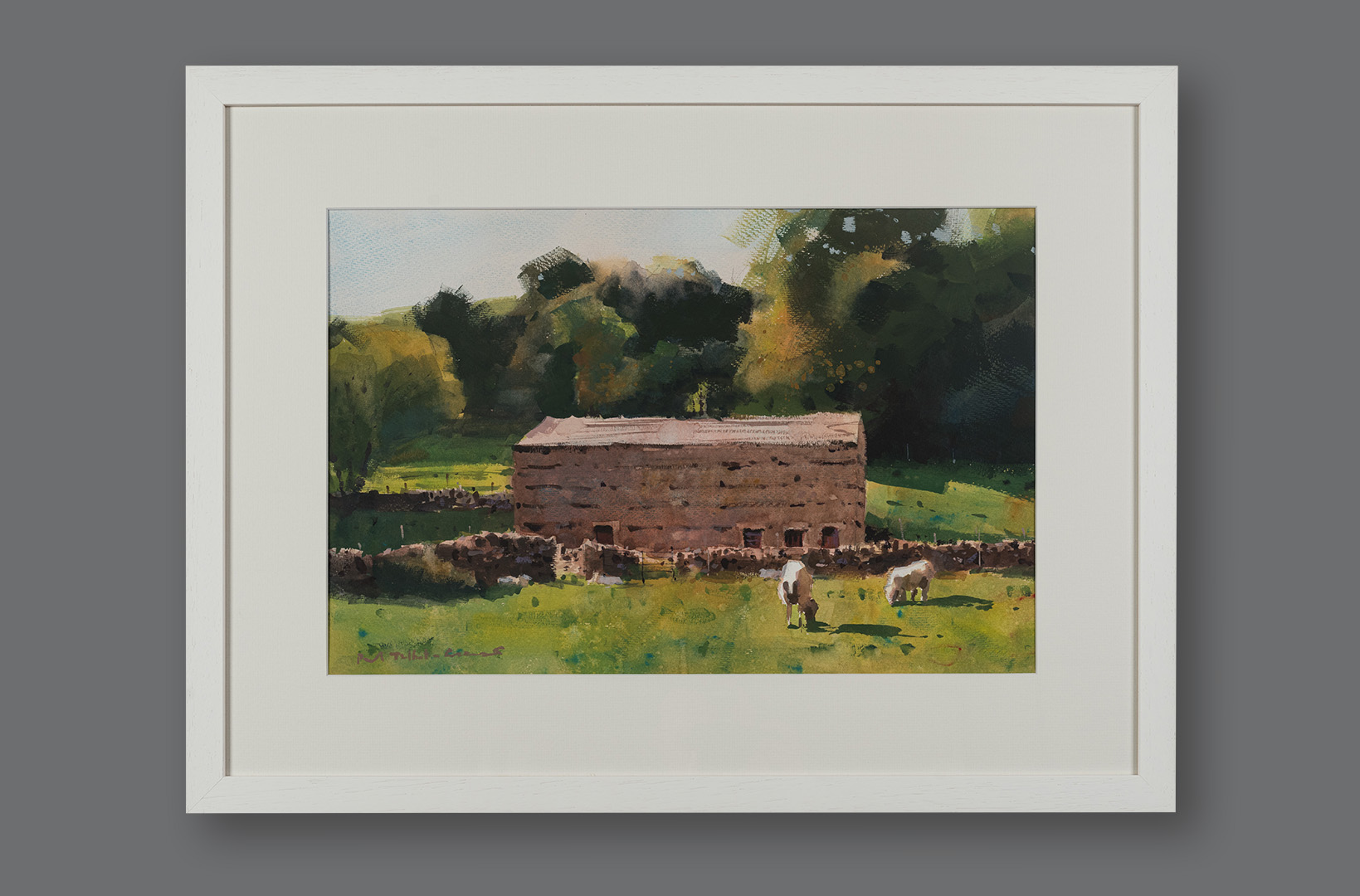 Muker Barn, original painting by Paul Talbot-Greaves RI, framed