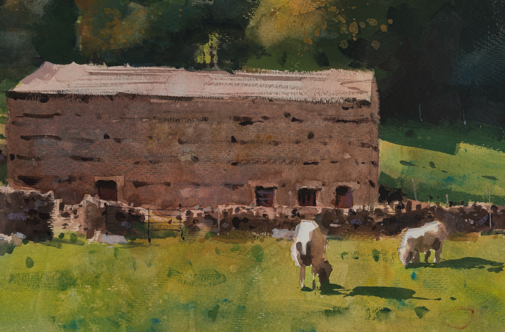 Detail of Muker Barn, original painting by Paul Talbot-Greaves RI