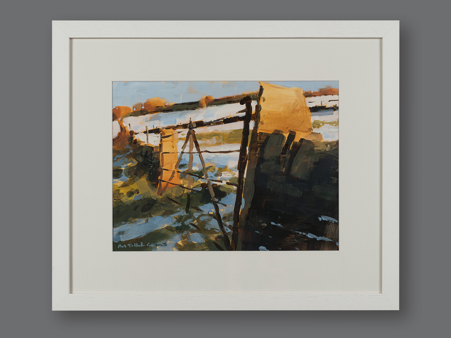 Winter Light and Thawing Show, original painting by Paul Talbot-Greaves RI, framed