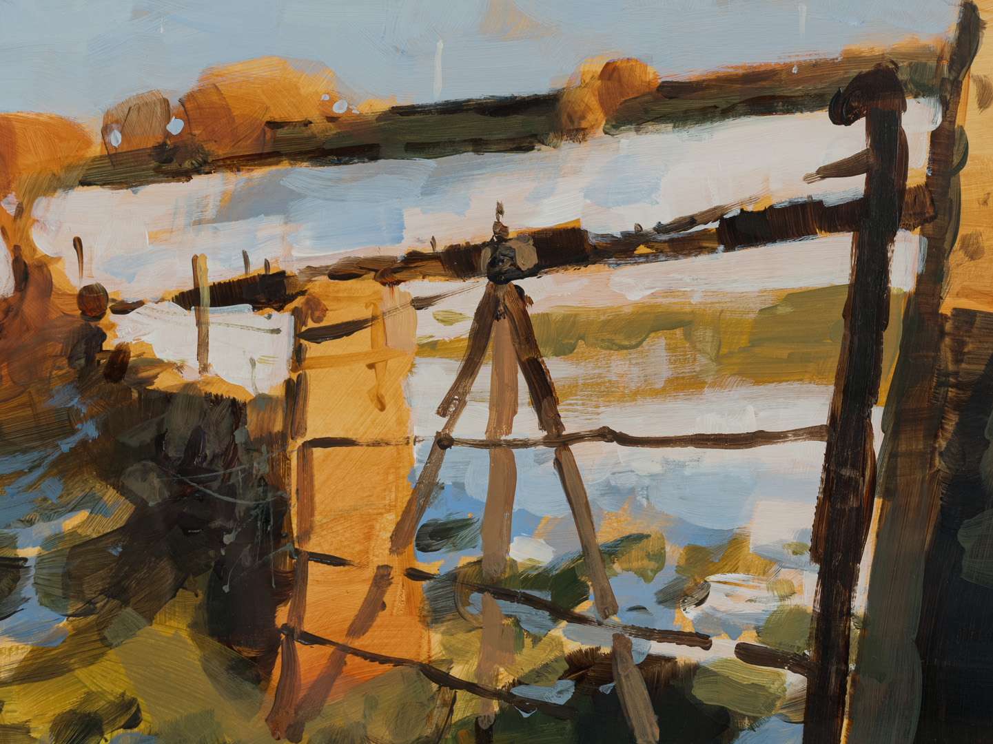 Detail of Winter Light and Thawing Show, original painting by Paul Talbot-Greaves RI