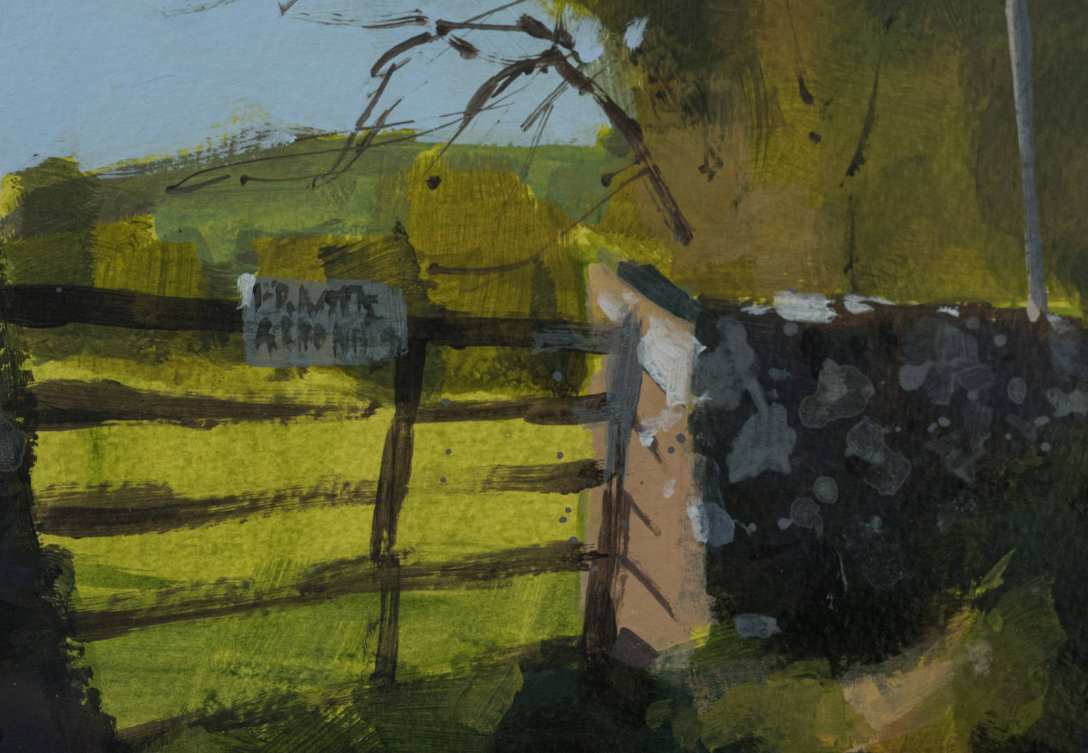 Detail of Private Grounds, Stainforth, original painting by Paul Talbot-Greaves RI