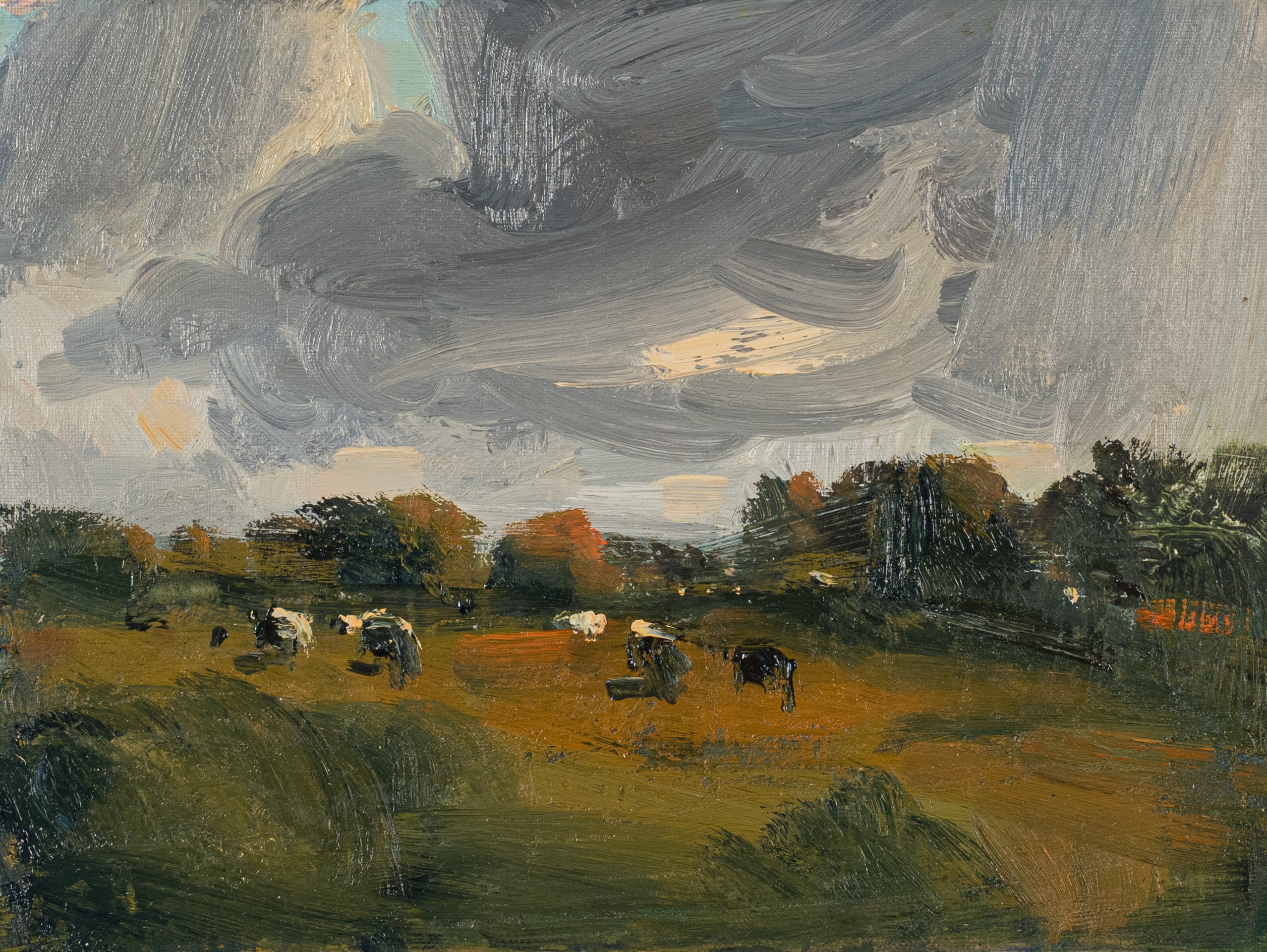 Looking Back, oil on board by Robert Newton