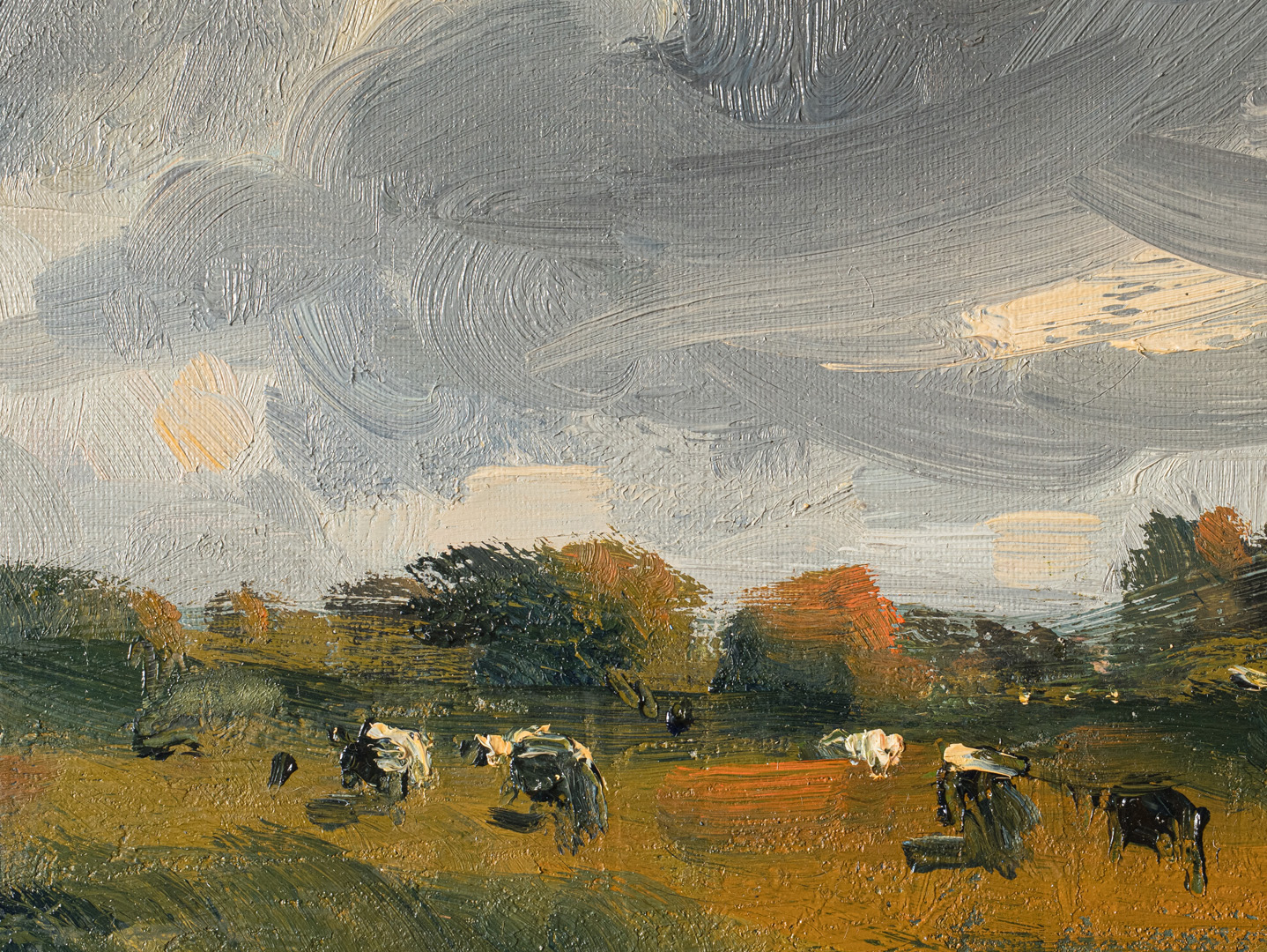 Detail of Looking Back, oil on board by Robert Newton