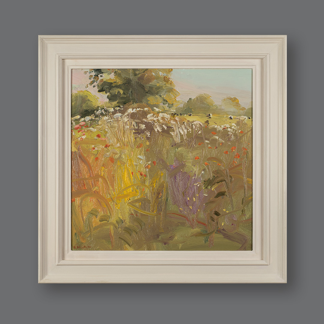 A Path in August, oil painting by Robert Newton, framed